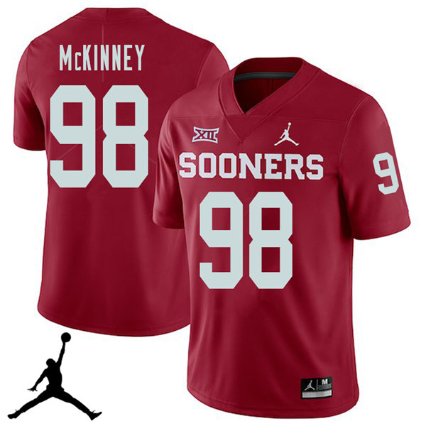 Oklahoma Sooners #98 Zacchaeus McKinney 2018 College Football Jerseys Sale-Crimson